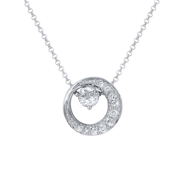 Natural 0.66 CTW Diamond Necklace 14K White Gold - REF-85W5H