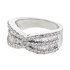 Image 1 : Natural 1.39 CTW Baguette & Diamond Ring 18K White Gold - REF-236F7M
