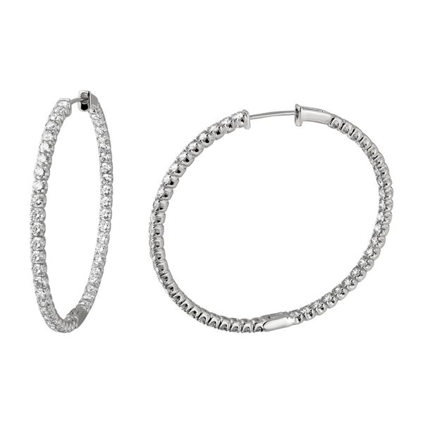 Natural 6.41 CTW Diamond Earrings 14K White Gold - REF-589W5H