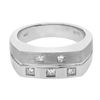 Image 1 : Natural 0.53 CTW Princess Diamond Ring 14K White Gold - REF-130N5Y