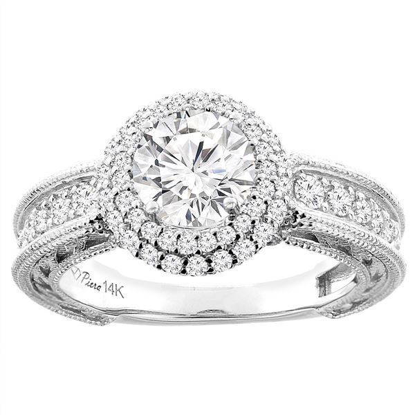 1.24 CTW Diamond Ring 14K White Gold - REF-278V2R