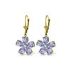 Image 1 : Genuine 4.43 ctw Tanzanite & Diamond Earrings 14KT Yellow Gold - REF-79M3T