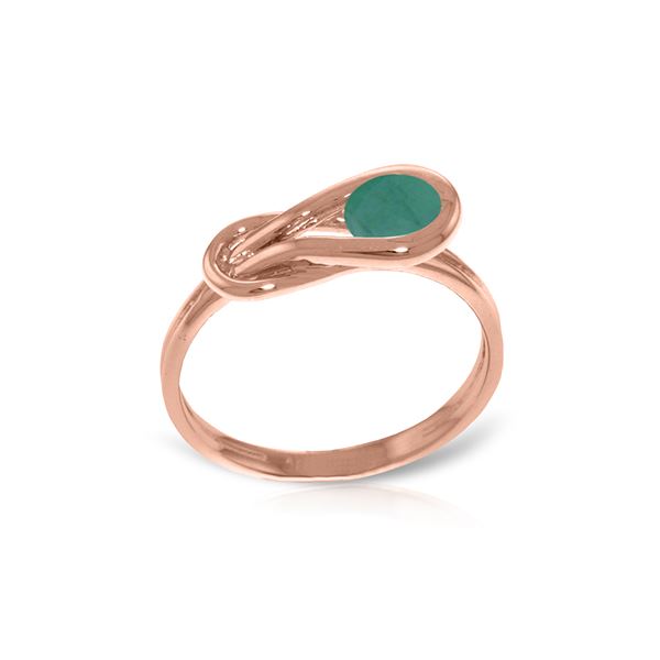 Genuine 0.65 ctw Emerald Ring 14KT Rose Gold - REF-49N6R