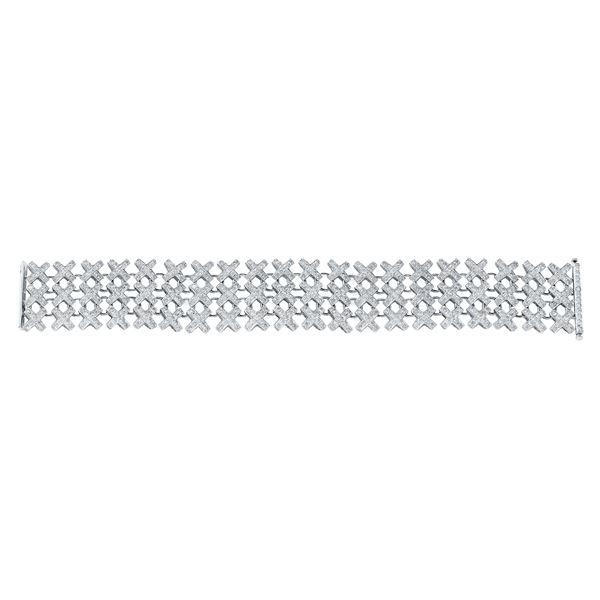 Natural 9.05 CTW Diamond Bracelet 14K White Gold - REF-689N4Y