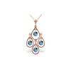 Genuine 1.20 ctw Blue Topaz Necklace 14KT Rose Gold - REF-30X7M