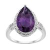 5.55 CTW Amethyst & Diamond Ring 10K White Gold - REF-34M8K