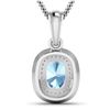 Image 3 : Natural 2.36 CTW Aquamarine & Diamond Pendant 14K White Gold - REF-47F2N
