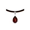 Image 1 : Genuine 6.01 ctw Garnet & Diamond Necklace 14KT White Gold - REF-49P2H
