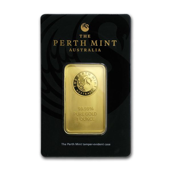 Genuine 1 oz 0.9999 Fine Gold Bar - Perth Mint