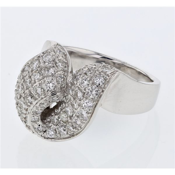 Natural 1.34 CTW Diamond Ring 18K White Gold - REF-265N5Y