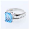 Natural 3.12 CTW Topaz & Baguette Ring 14K White Gold - REF-120F6M