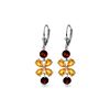 Genuine 5.32 ctw Citrine & Garnet Earrings 14KT White Gold - REF-50Y3F