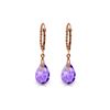 Image 1 : Genuine 6 ctw Amethyst Earrings 14KT Rose Gold - REF-30W6Y