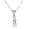 Natural 0.25 CTW Diamond & Baguette Necklace 14K White Gold - REF-34N2Y