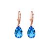 Genuine 13 ctw Blue Topaz Earrings 14KT Rose Gold - REF-48K4V