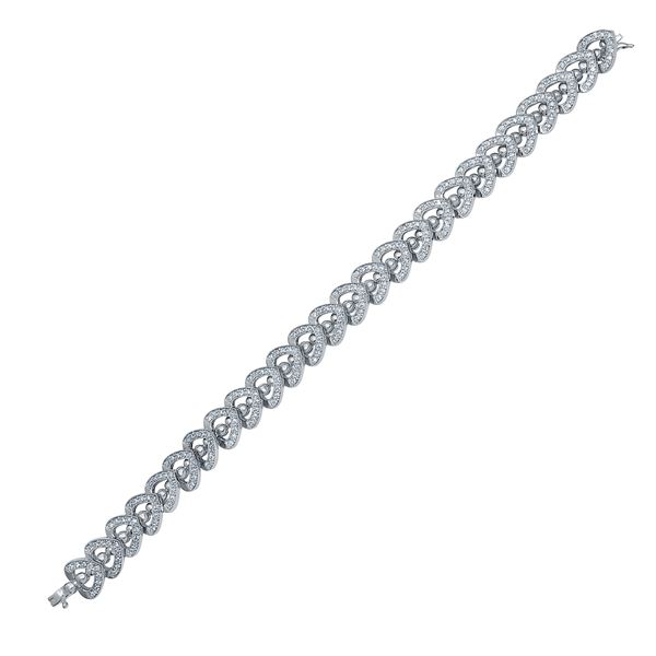 Natural 1.77 CTW Diamond & Bracelet 18K White Gold - REF-369K2R