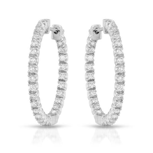 Natural 1.12 CTW Diamond Earrings 14K White Gold - REF-110W7H