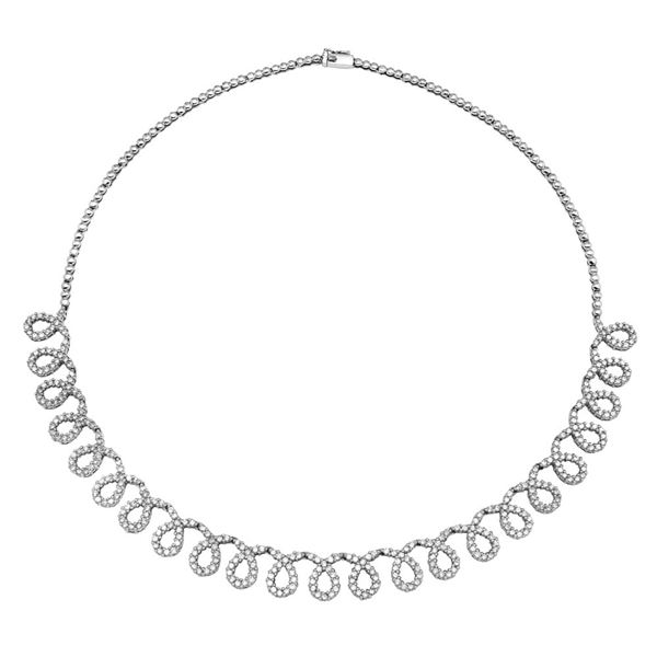 Natural 5.03 CTW Diamond Necklace 14K White Gold - REF-416K7R