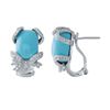 Image 1 : Natural 12.26 CTW Turquoise & Diamond Earrings 14K White Gold - REF-101F7M