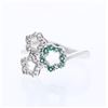 Image 1 : Natural 0.23 CTW Emerald & Diamond Ring 14K White Gold - REF-26W3H