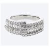 Image 1 : Natural 1.26 CTW Diamond & Baguette Ring 14K White Gold - REF-185N4Y
