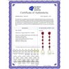 Image 2 : Genuine 10 ctw Ruby & Pearl Earrings 14KT White Gold - REF-37F8Z