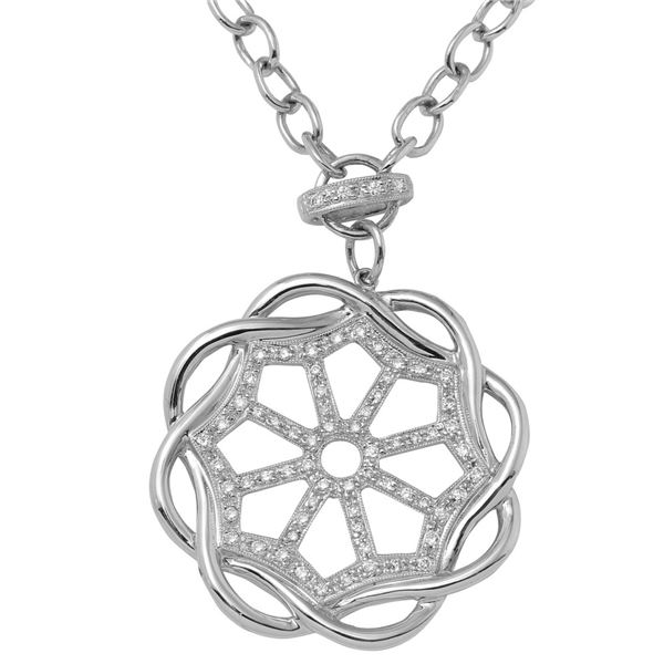 Natural 0.49 CTW Diamond Necklace 14K White Gold - REF-194F4M