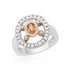 Image 1 : Natural 0.88 CTW Yellow Sapphire & Diamond Ring 18K Two Tone Rose Gold - REF-112N5Y