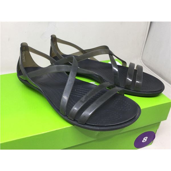 Crocs Womens Black Sandal- Size 8