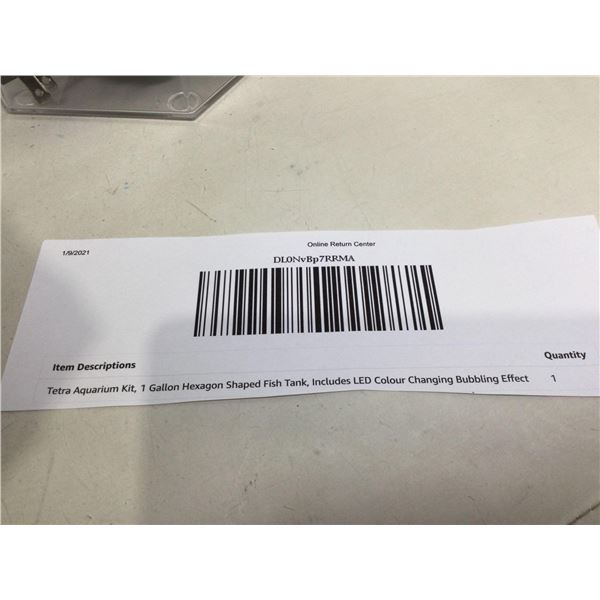 Tetra Aquarium Kit, 1 Gallon Hexagon Shaped Fish Tank with LED Colour Changing Bubble Effect