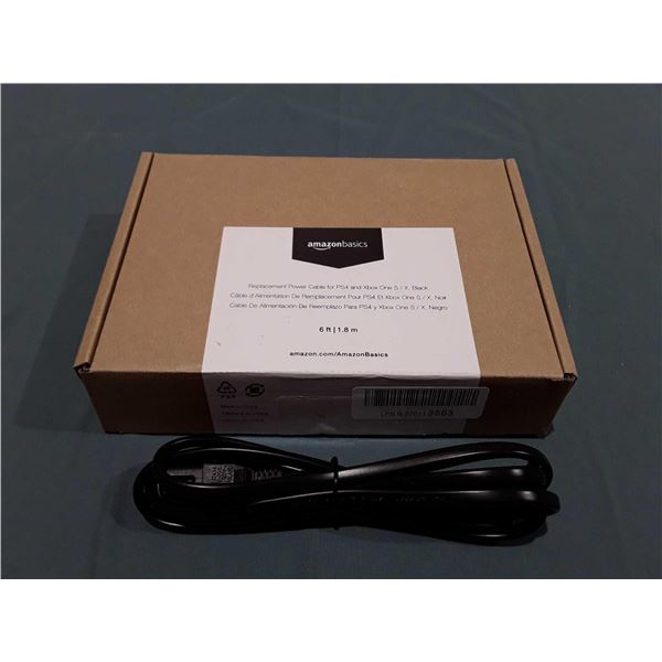 Replacement Power Cable for PS4 and XBox One S/X. Black