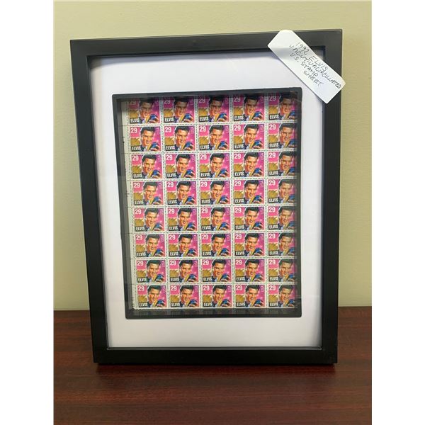 Framed 1992 Elvis Uncut U.S Stamp Sheet