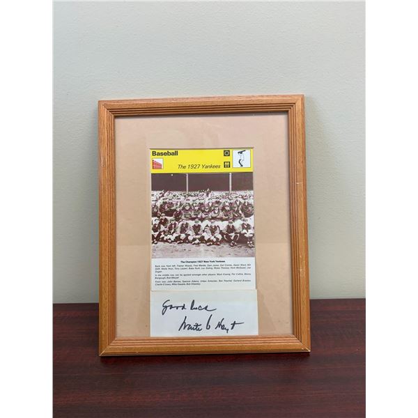 1927 Yankees Champion Photo- Signed by Waite Hoyt