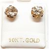 Image 1 : 10K White Gold Moissanite(1.5ct) Hand Assembled Studs, 2 Basket Set Light Greenish Yellow Moissanite