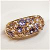 Image 3 : Silver Tanzanite And Morganite(1.9ct) Yellow Gold Plated With Markings Of "925" Ring (~Size 8) (~wei