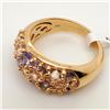 Image 4 : Silver Tanzanite And Morganite(1.9ct) Yellow Gold Plated With Markings Of "925" Ring (~Size 8) (~wei