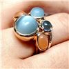 Image 1 : Silver Moonstone(8ct) 925 Marked, Colorful Gemstones Ring (~Size 8.5) (~weight 7g), Suggested Retail
