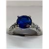 Image 1 : Ladies Solitaire Blue Sapphire Style Gemstone Ring Size 7.5