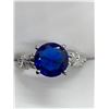 Image 2 : Ladies Solitaire Blue Sapphire Style Gemstone Ring Size 7.5