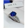 Image 3 : Ladies Solitaire Blue Sapphire Style Gemstone Ring Size 7.5