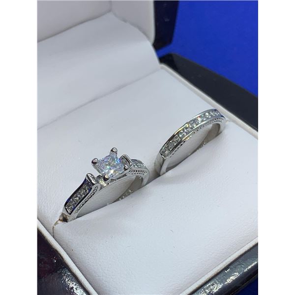 Princess Cut .60 ct Solitaire Ladies Wedding ring set with engagement and wedding band -Size 8
