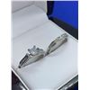 Image 1 : Princess Cut .60 ct Solitaire Ladies Wedding ring set with engagement and wedding band -Size 8