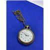 Image 2 : New Quartz Open Face Pocket Watch with chain