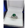 Image 3 : Ladies 1.0 Carat emerald Style Round Cut Gemstone Ring Size 7.5