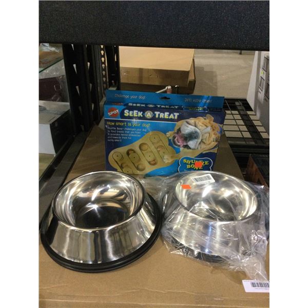 Pet Bowl and Shuffle Bone Dog Puzzle Set