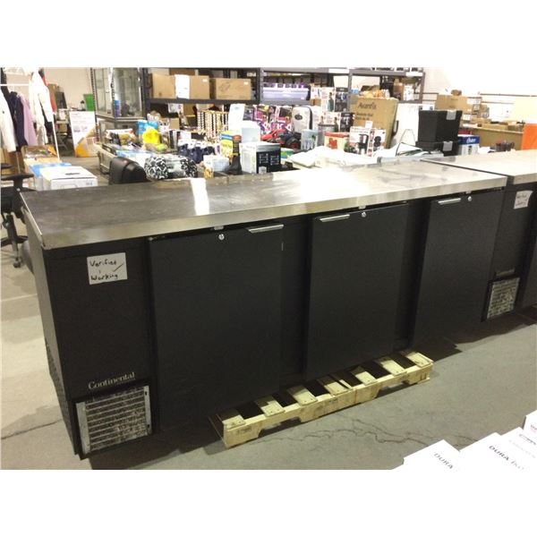 Continental 3-Door 90in Back Bar Cooler- Model: BBC90