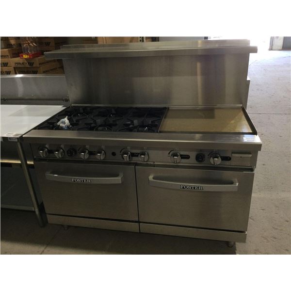 Foster 60in Gas Restaurant Range - Model: FR-6B24G(NG) (BRAND NEW IN CRATE)