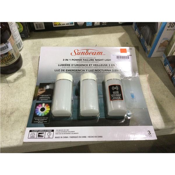 Sunbeam 3-in-1 Power Failure Night Light 3-Pack