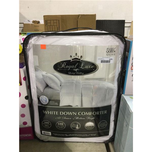 Royal Luxe Luxury Bedding Queen Size White Down Comforter