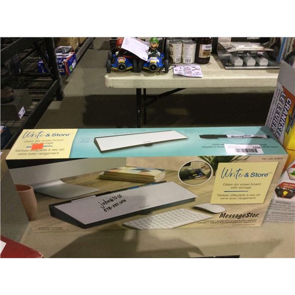 MessageStor Write and Store Glass Dry Erase Board